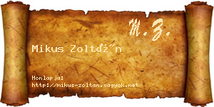 Mikus Zoltán névjegykártya